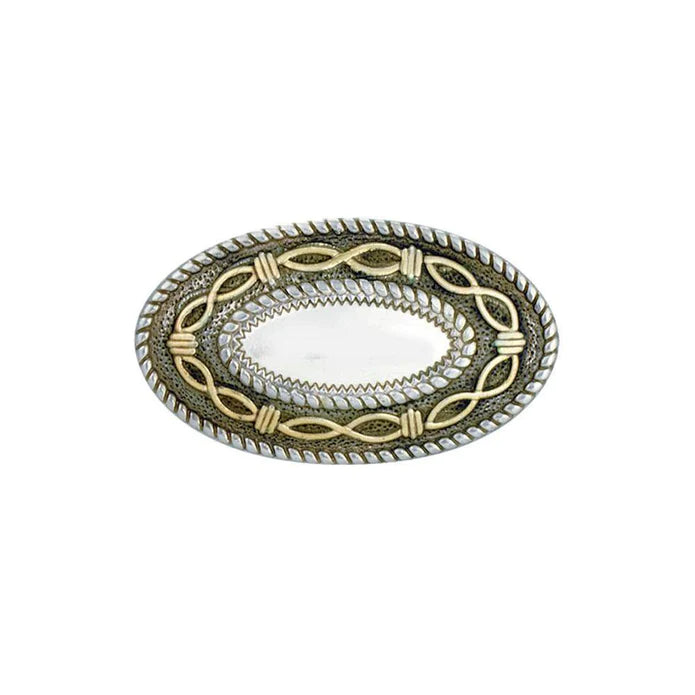 IVAN Barbed Wire Concho Oval Antique Silver Antique Gold 22mm (7 8") / Mollies New Zealand
