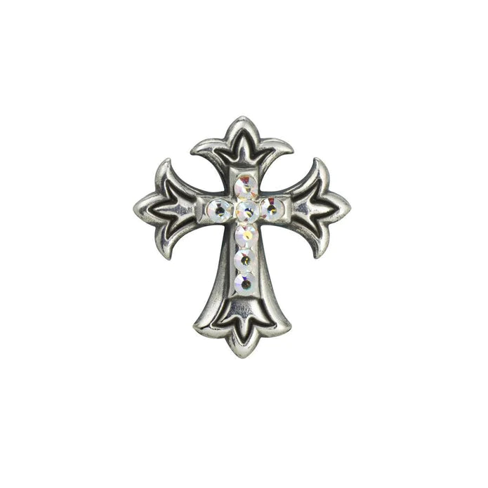 IVAN Cross Concho Antique Silver Crystal 32mm (1-1 4") / Mollies New Zealand