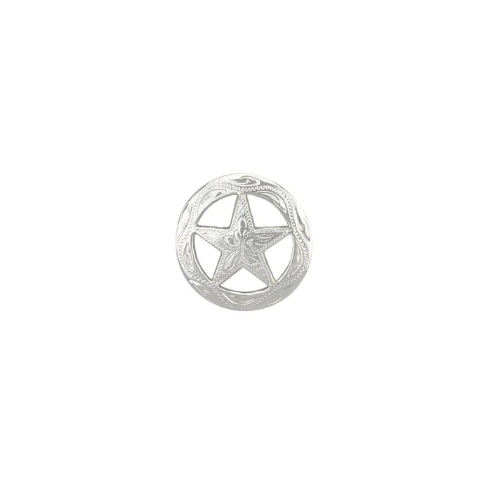 IVAN Engraved Ranger Star Concho Nickel Plate 19mm (3 4") / Mollies New Zealand