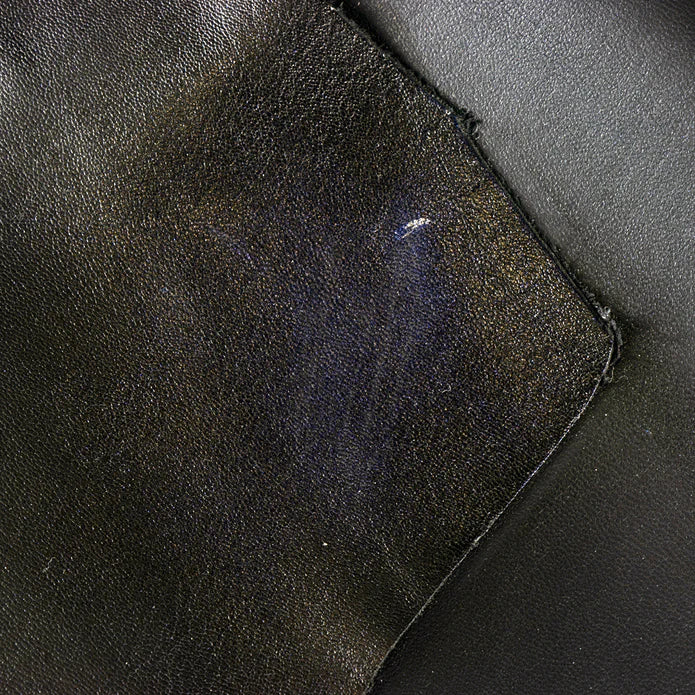 LEATHER Chrome Tanned Metallic Goat Skin / Whole Hide Black Blue 1-2oz / Mollies New Zealand