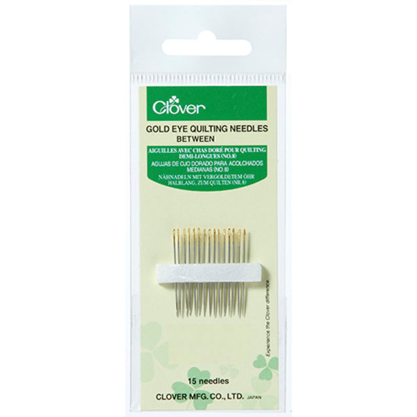 CLOVER Hand Needles Gold Eye Quilting Betweens / Mollies New Zealand