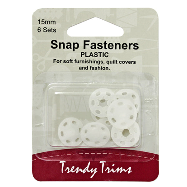 TRENDY TRIMS Plastic Snap Fasteners / Mollies New Zealand