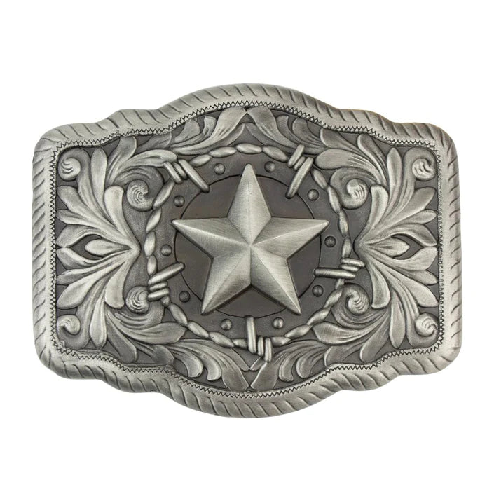 IVAN Barbed Wire Star Trophy Buckle Antique 38mm (1-1 2") / Mollies New Zealand