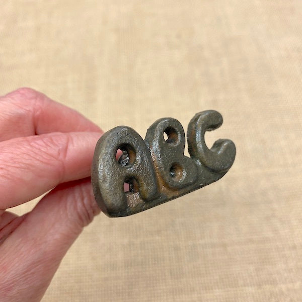 METAL KNOB Alphabet ABC / Mollies New Zealand