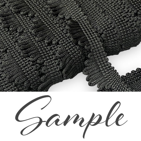 LOOPED GIMP FRINGE Dark Grey 25mm / Mollies New Zealand