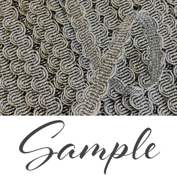GIMP BRAID Curved 10mm Lurex Silver / Mollies New Zealand