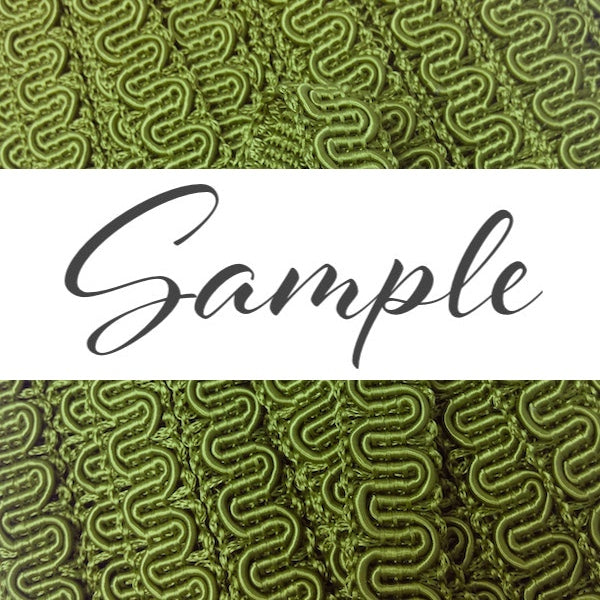 GIMP BRAID Scroll 15mm Moss Green / Mollies New Zealand