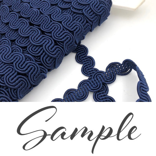 GIMP BRAID Curved 13mm Navy / Mollies New Zealand