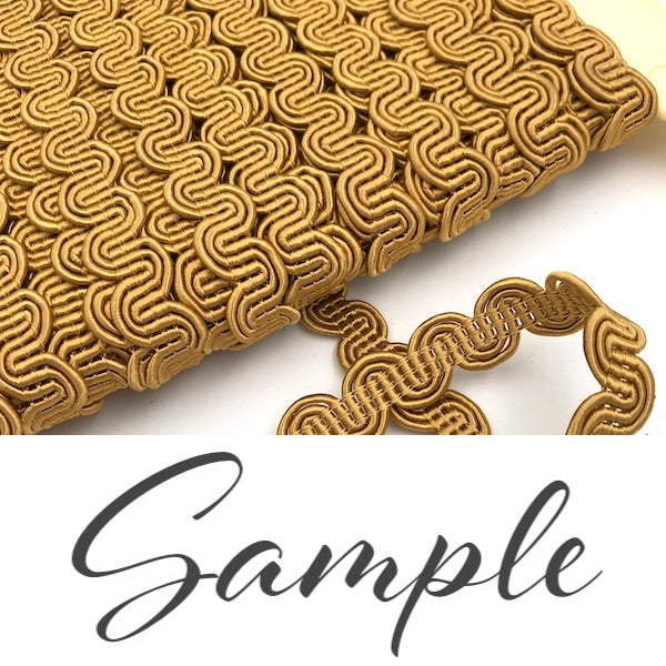 GIMP BRAID Curved 13mm Mustard/Tan / Mollies New Zealand