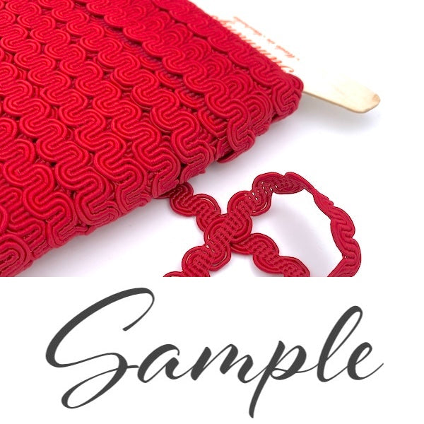 GIMP BRAID Curved 13mm Atom Red / Mollies New Zealand