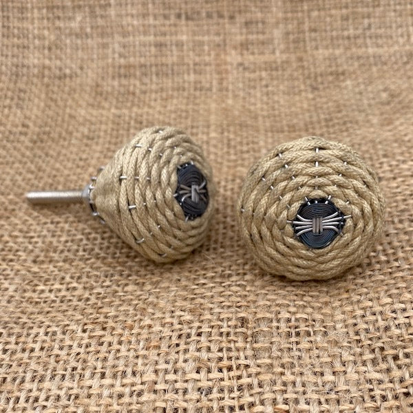 CANE KNOB Knob Round Basket / Mollies New Zealand