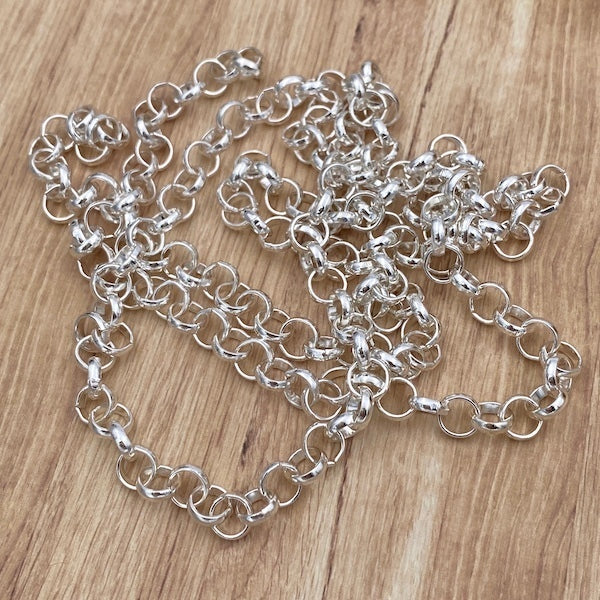 SULLIVANS Thick Round Link Chain Bright Silver / Mollies New Zealand