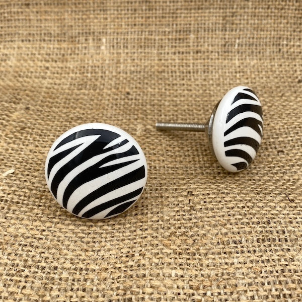CERAMIC KNOB Zebra Print / Mollies New Zealand