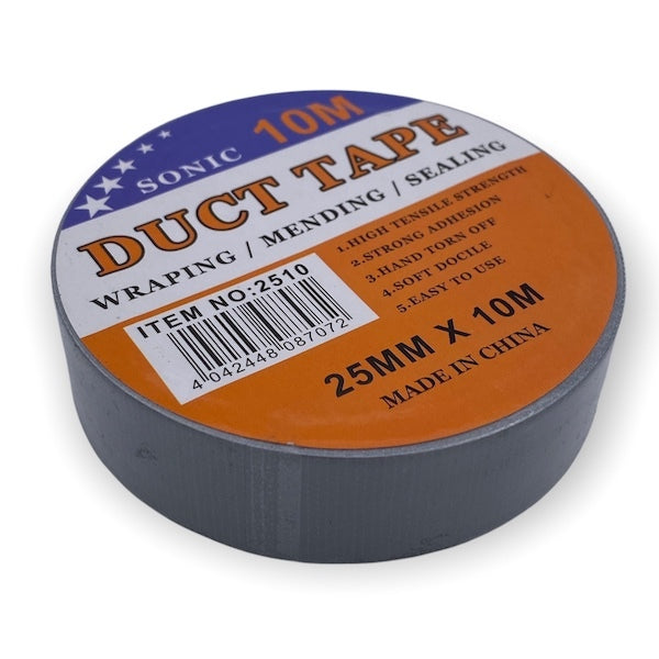 SONIC Duct Tape Silver Grey 25mm x 10m / Mollies New Zealand