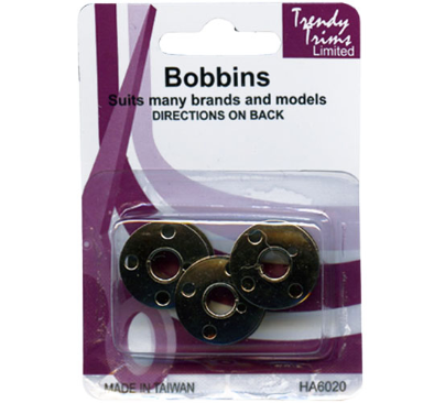 TRENDY TRIMS Metal Bobbins 3-Hole / Mollies New Zealand
