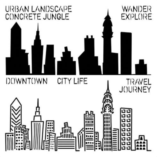 TCW Stencil Urban Landscape / Mollies New Zealand