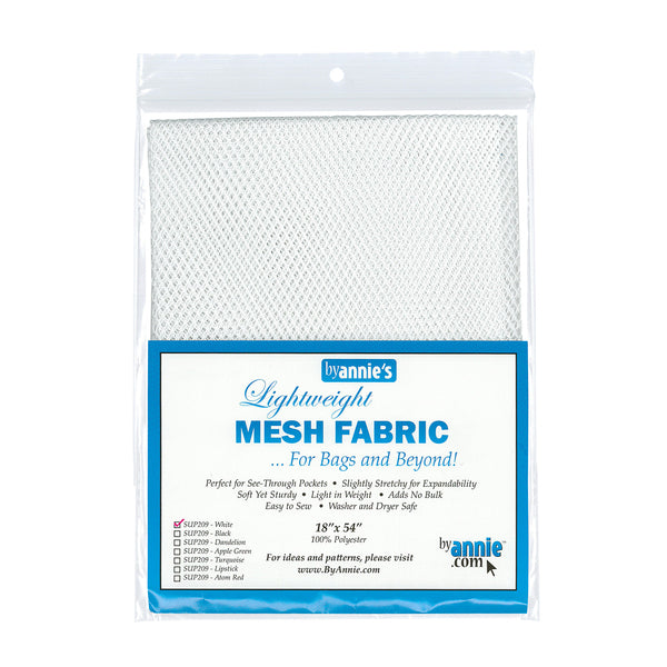 BY ANNIE Lightweight Mesh Fabric White 45cm x 1.3m / Mollies New Zealand