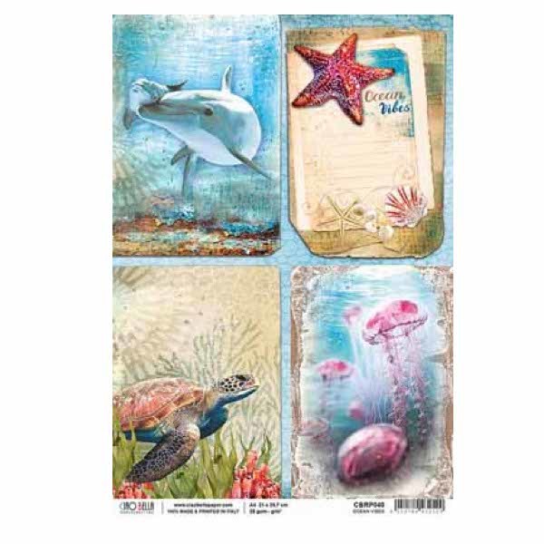 CIAO BELLA Rice Paper Ocean Vibes A4 / Mollies New Zealand