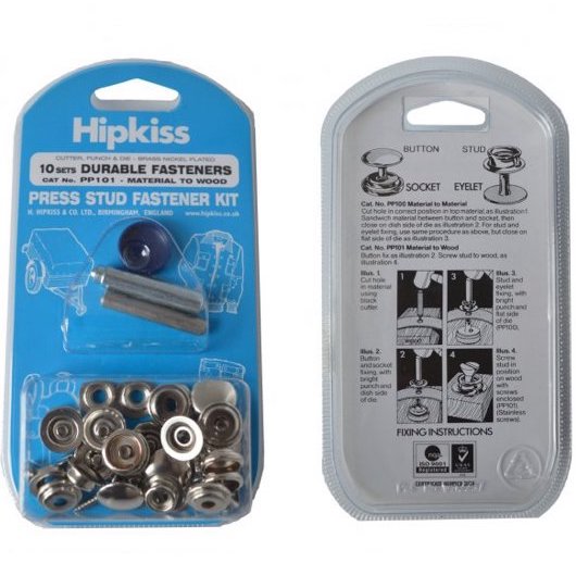 HIPKISS Press Studs Fabric to Wood / Mollies New Zealand