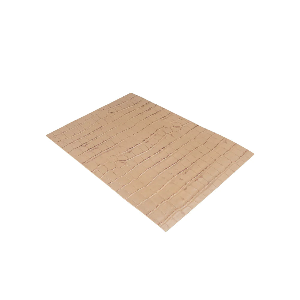 LEATHER Chromed Tanned Embossed Beige / Panel A4 Beige 2-3oz / Mollies New Zealand