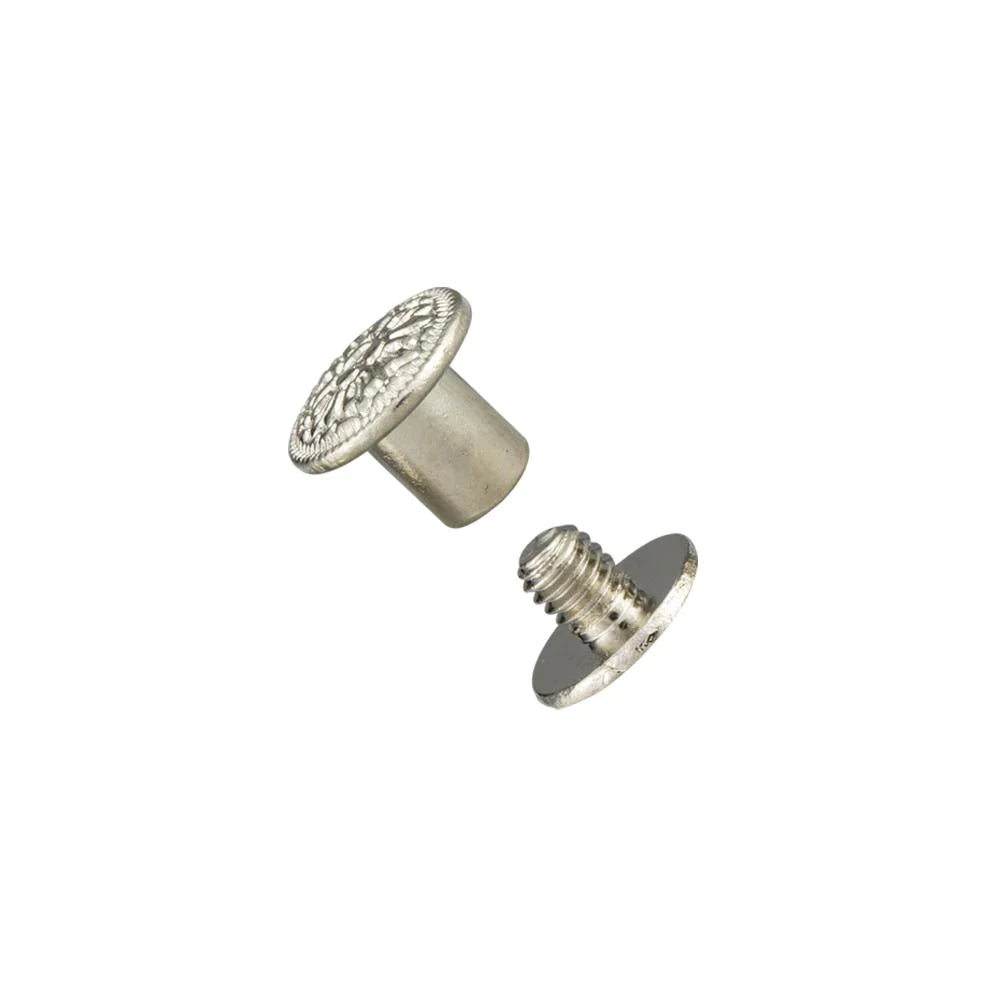 IVAN Solid Brass Decorative Screw Posts Solid Brass Nickel Plate 6mm (1 4") 10 Pack / Mollies New Zealand