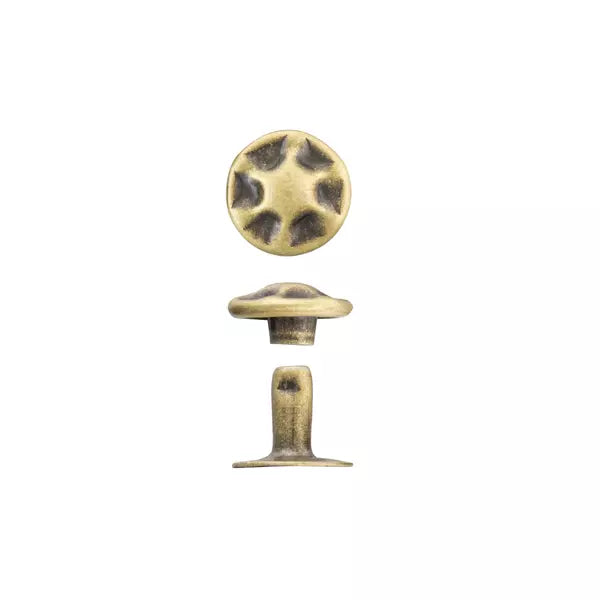 IVAN Vintage Rapid Rivets Antique Brass 9*7mm 100 Pack / Mollies New Zealand