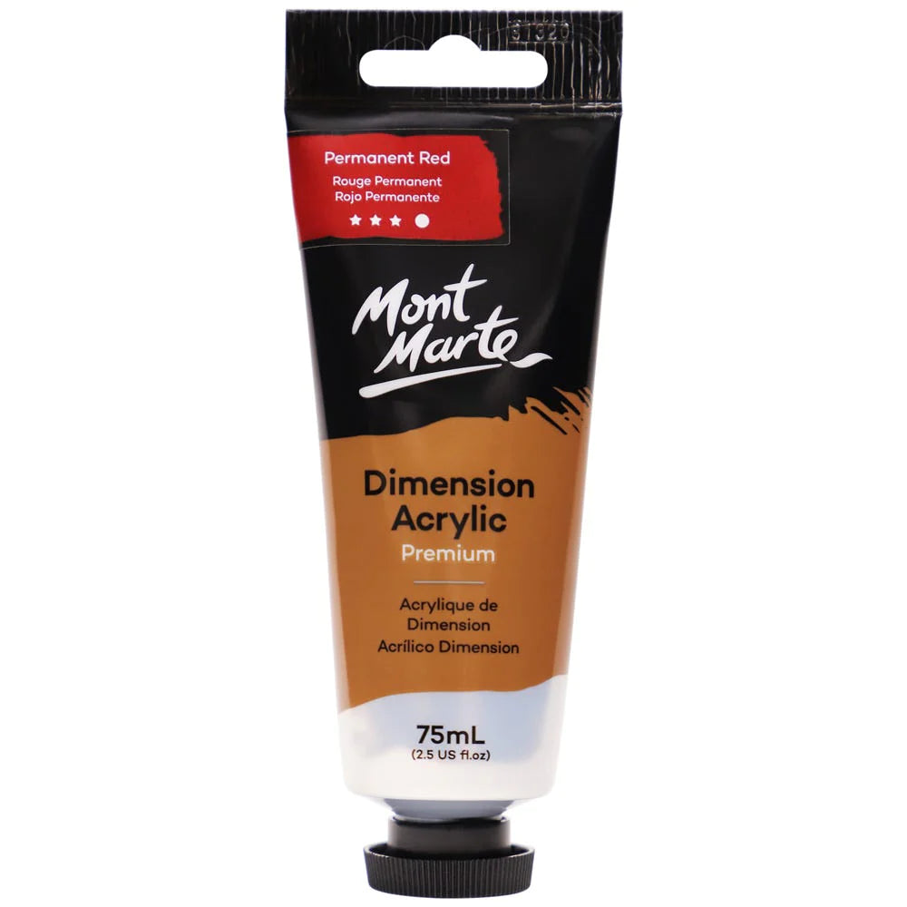 MONT MARTE Dimensional Acrylic Paint Permanent Red 75ml / Mollies New Zealand