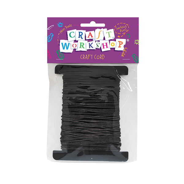 CRAFT WORKSHOP Waxed Cord Black 1mm / Mollies New Zealand