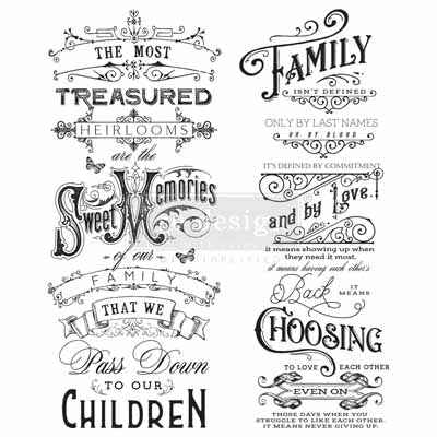 REDESIGN Decor Transfers Family Heirlooms / Mollies New Zealand