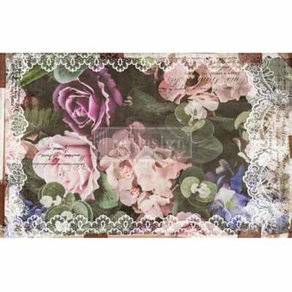 REDESIGN MULBERRY Dark Lace Floral 48 x 76cm / Mollies New Zealand