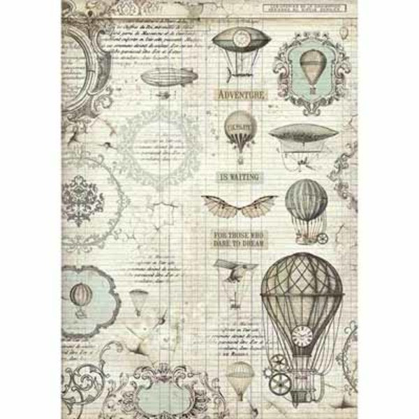 STAMPERIA Rice Paper Fantastiques Balloon A3 / Mollies New Zealand