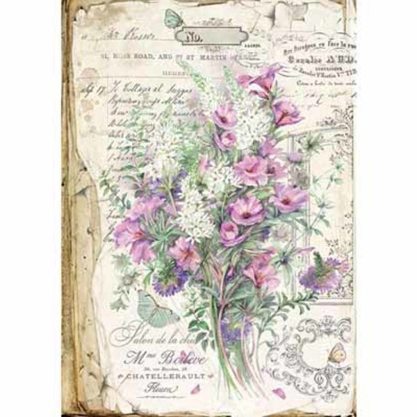 STAMPERIA Rice Paper Bouquet A3 / Mollies New Zealand