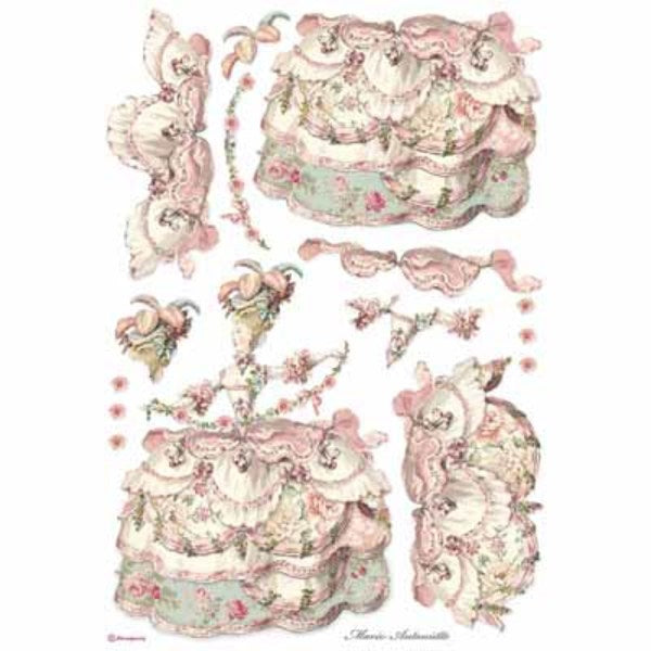 STAMPERIA Rice Paper Lady In Pink A3 / Mollies New Zealand
