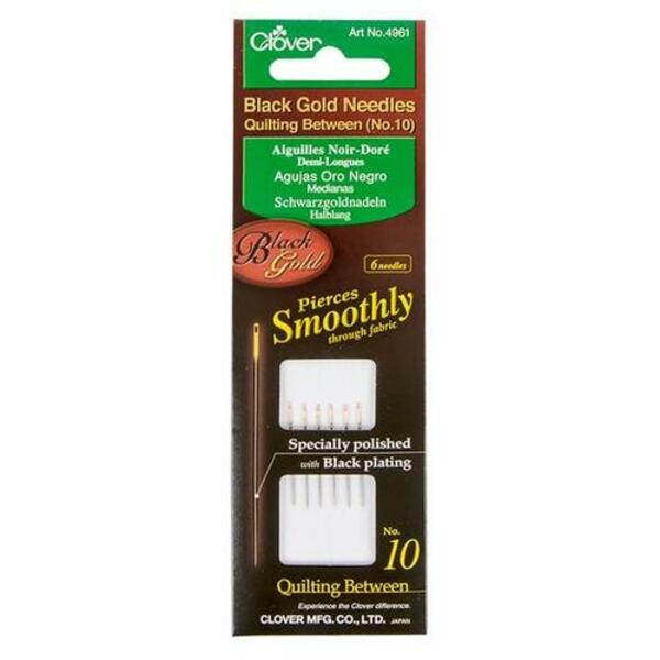 MOLLIES New Zealand / CLOVER Hand Needles Black Gold Quilting Betweens #10
