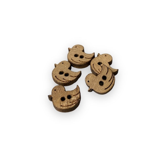ABBEY Button 2-Hole Wooden Duck 16mm / Mollies New Zealand