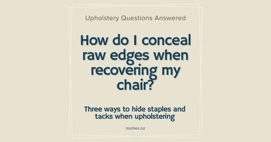 How do I hide raw edges when recovering my chair?
