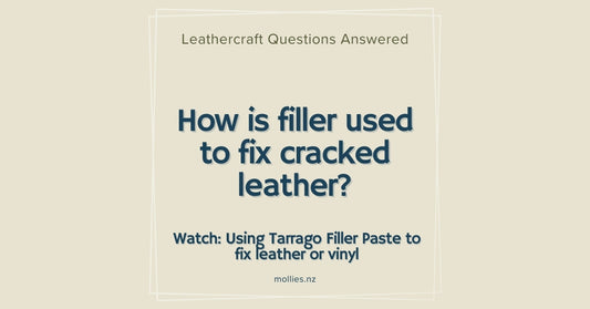 How is filler used to fix cracked leather?