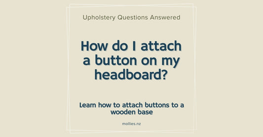 How do I attach a button onto my headboard?