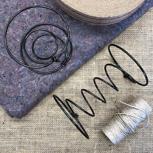Chair springs, tying twine and jute webbing