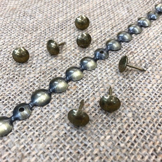Nailhead trim strips with loose chair nails