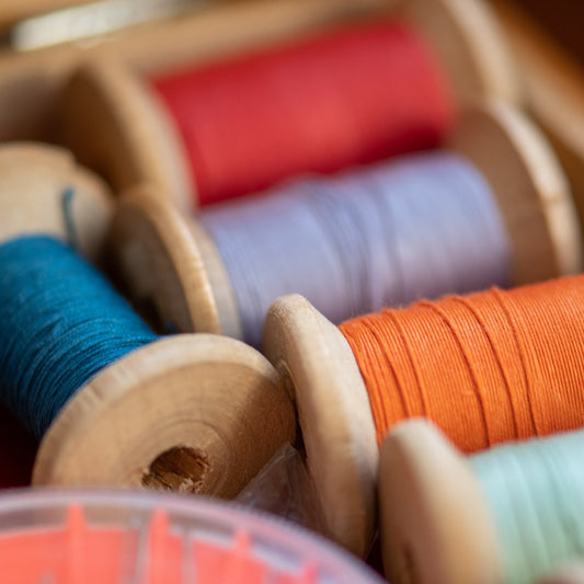 Thread on wooden spools