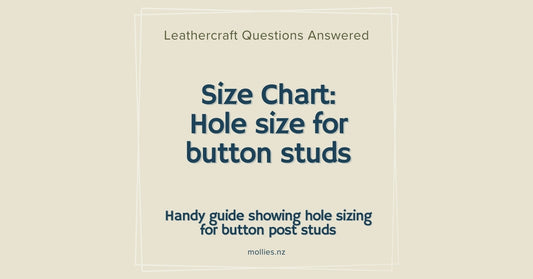 Size Chart: Hole sizes for button studs