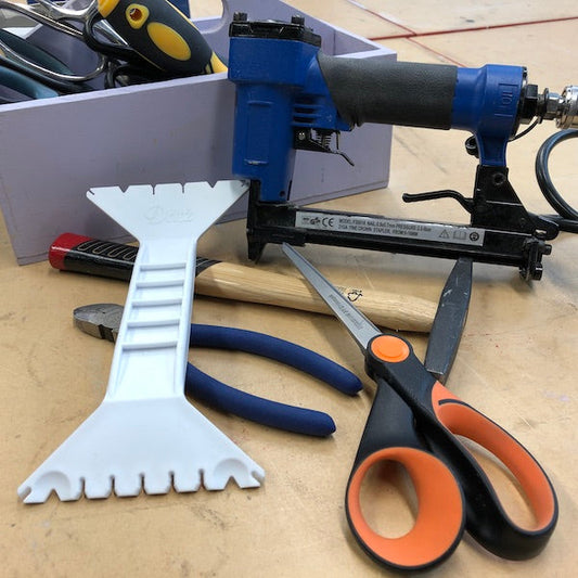 Upholstery tools staple gun scissors