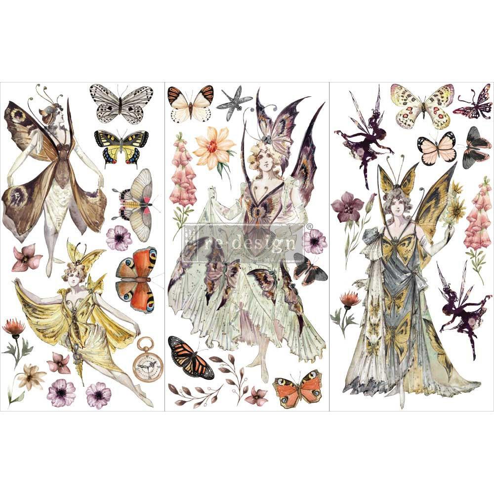 REDESIGN Transfer Forest Fairies 15 x 30cm 3 Pack / Mollies New Zealand