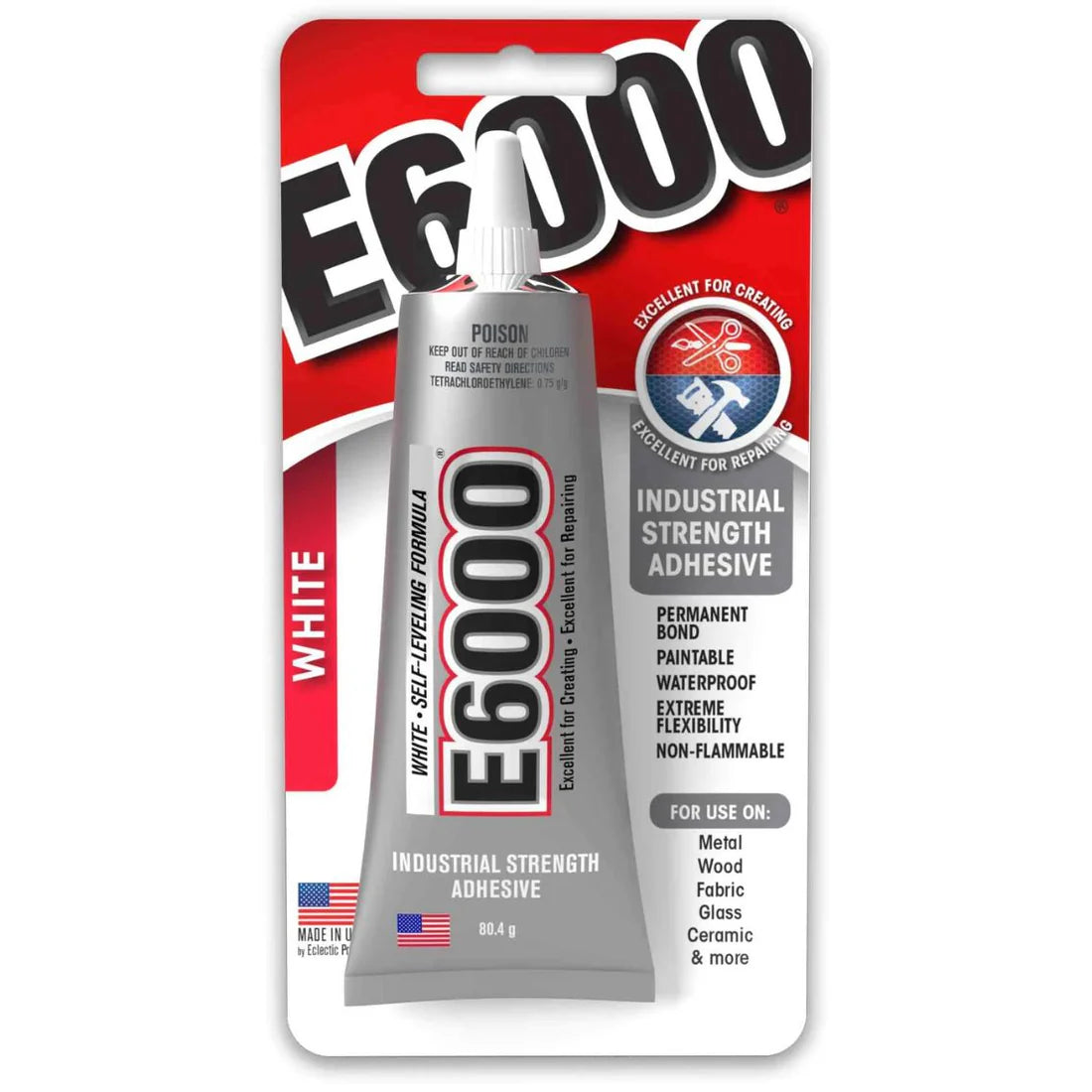 E6000 Crystal Clear Craft Glue 80gm White / Mollies New Zealand