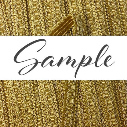 GIMP BRAID Fancy 15mm Gold 3cm Sample / Mollies New Zealand
