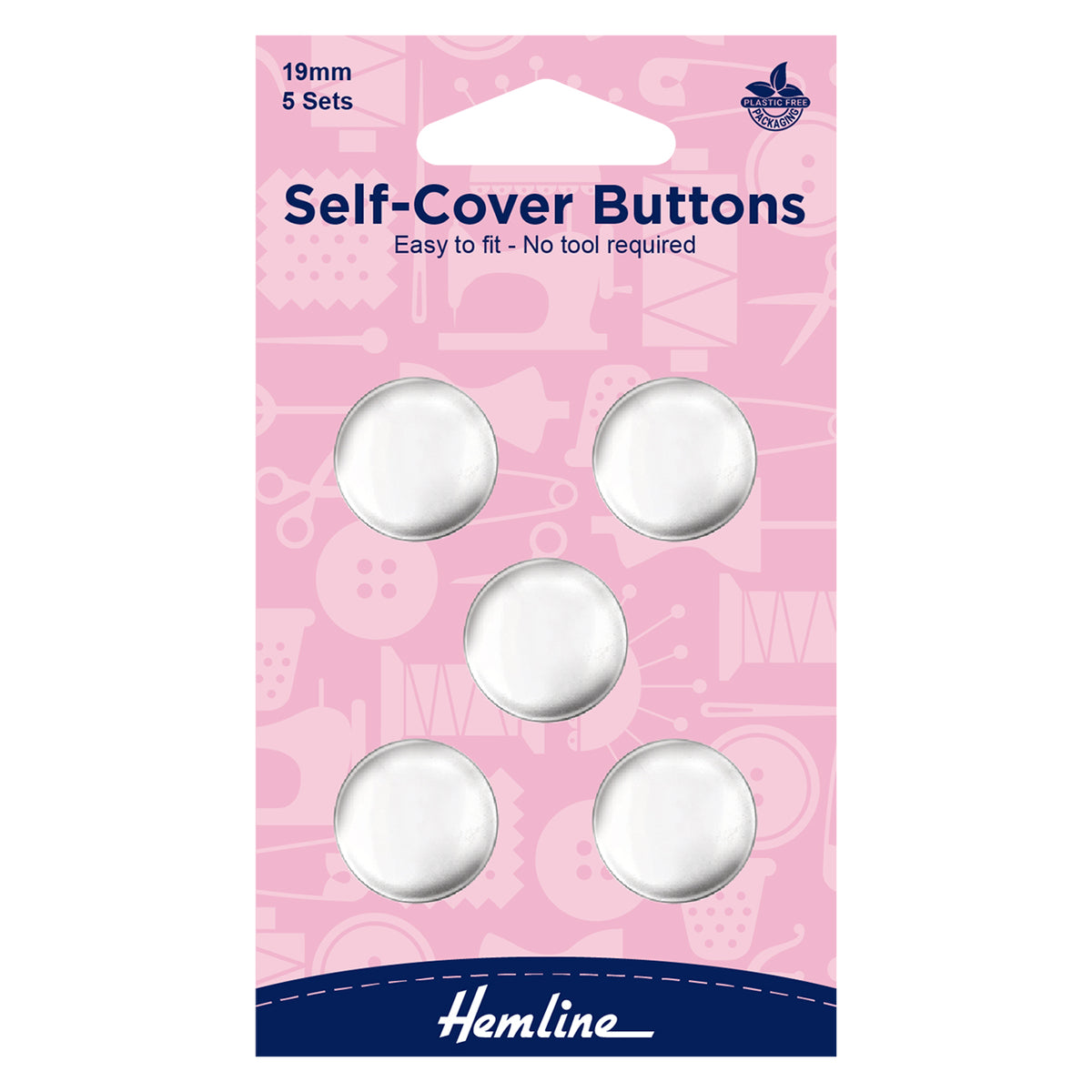 METAL Self Cover Buttons 19mm 5PK / Mollies New Zealand