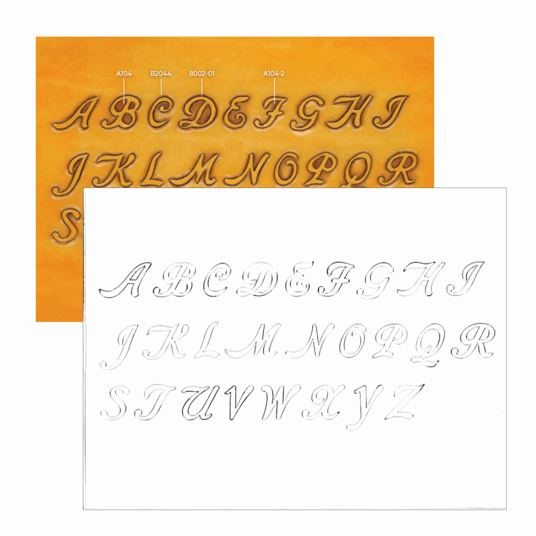 MAKERAID Embossed Pattern 3/4" Cursive Alphabet / Mollies New Zealand