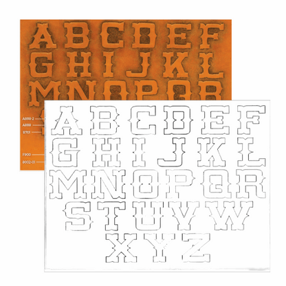 MAKERAID Embossed Pattern 1-1/4" Old Western Alphabet / Mollies New Zealand