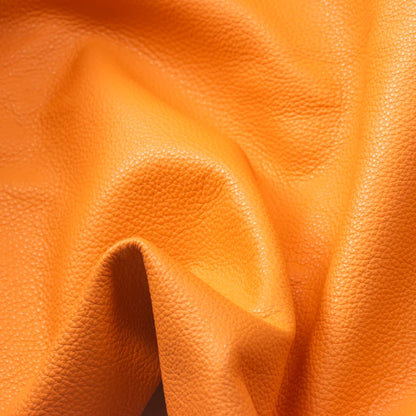 LEATHER Chrome Tanned Siena Pebble Grain / Side Fluro Orange 4-5oz / Mollies New Zealand